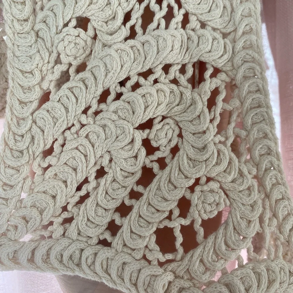 Crochet Cream Chest Piece - Picture 4 of 4